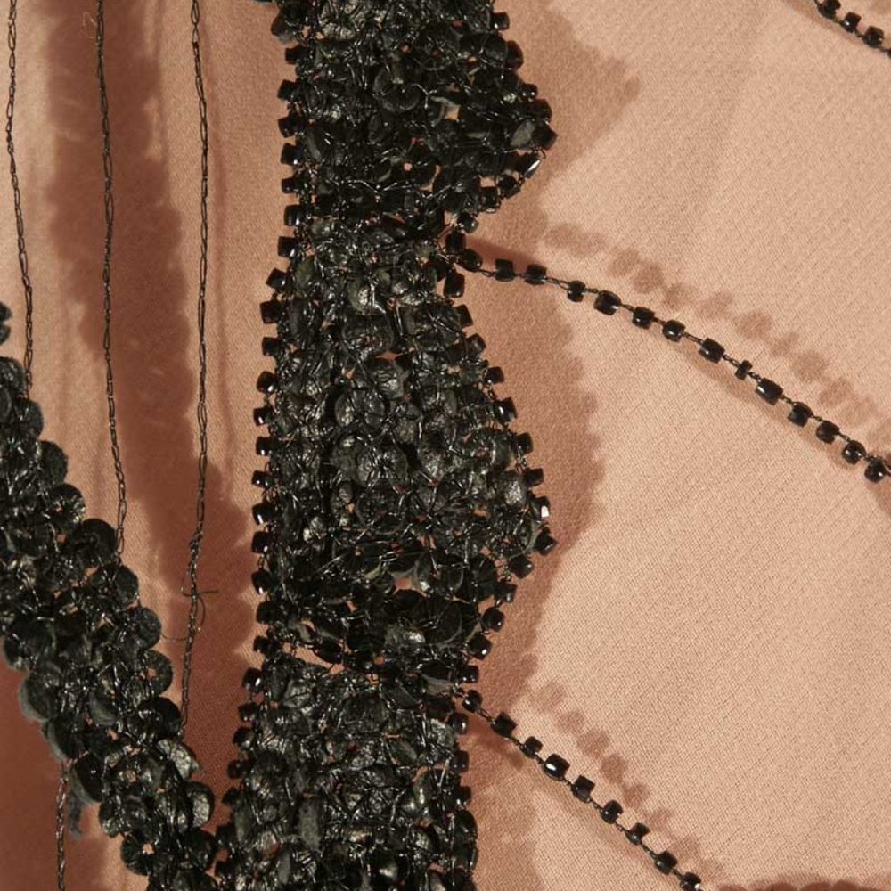 GUY LAROCHE HAUTE COUTURE BEADED DRESS 38/2-4 $9K LUXE BLACK EVENING GOWN & SLIP - Picture 9 of 10